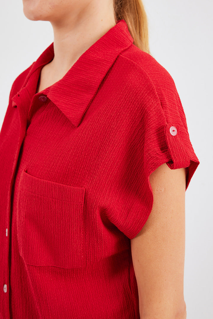 BGD Women Headline Double Short Sleeve Shirt - Red - Avondale