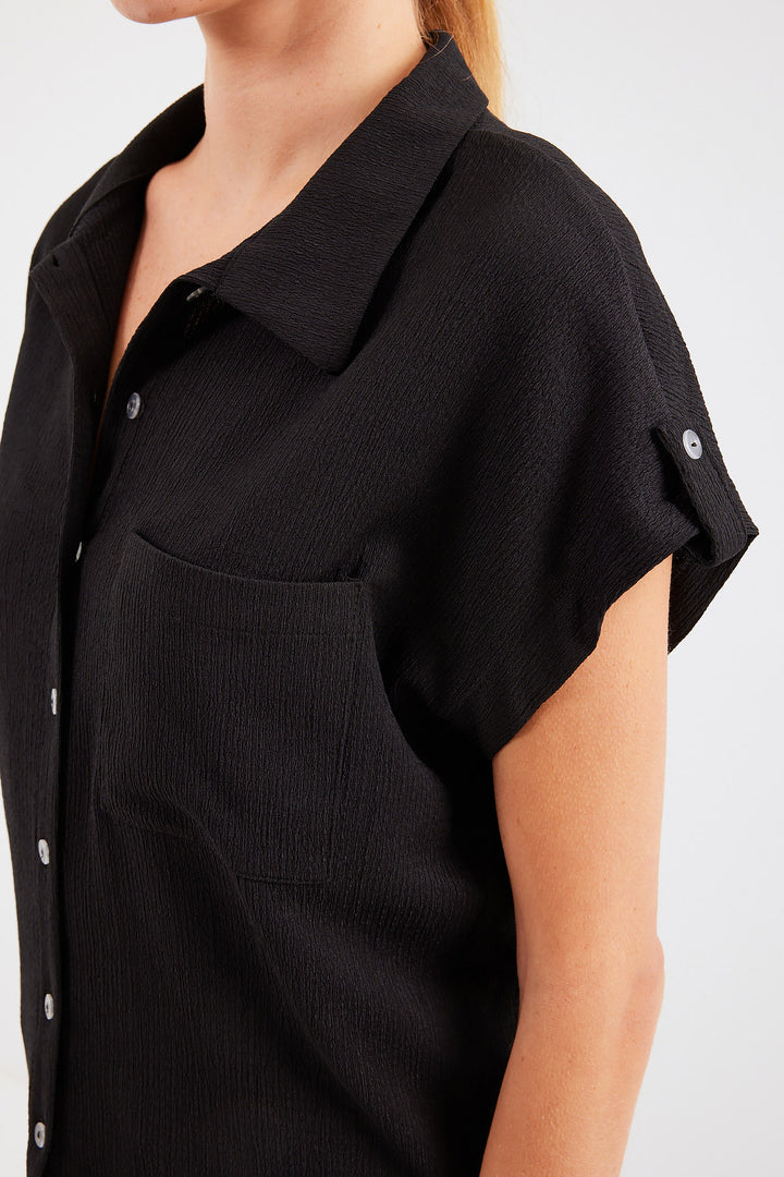 BGD Women Headline Double Short Sleeve Shirt - Black - Avondale