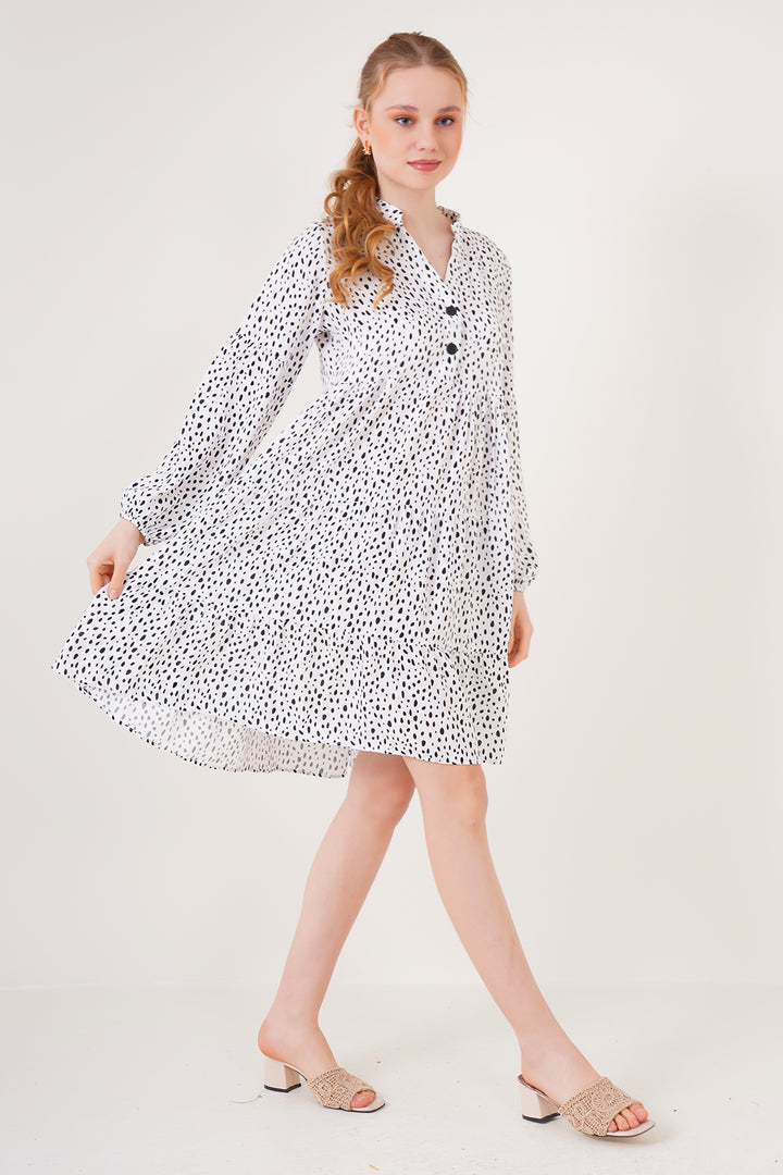 BGD Women Patterned Dress - White - Avondale