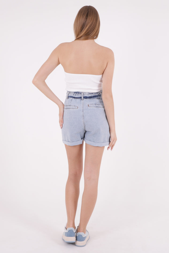 XLJ Elasticated Waist Denim Short with Belt Mixed - Purmerend