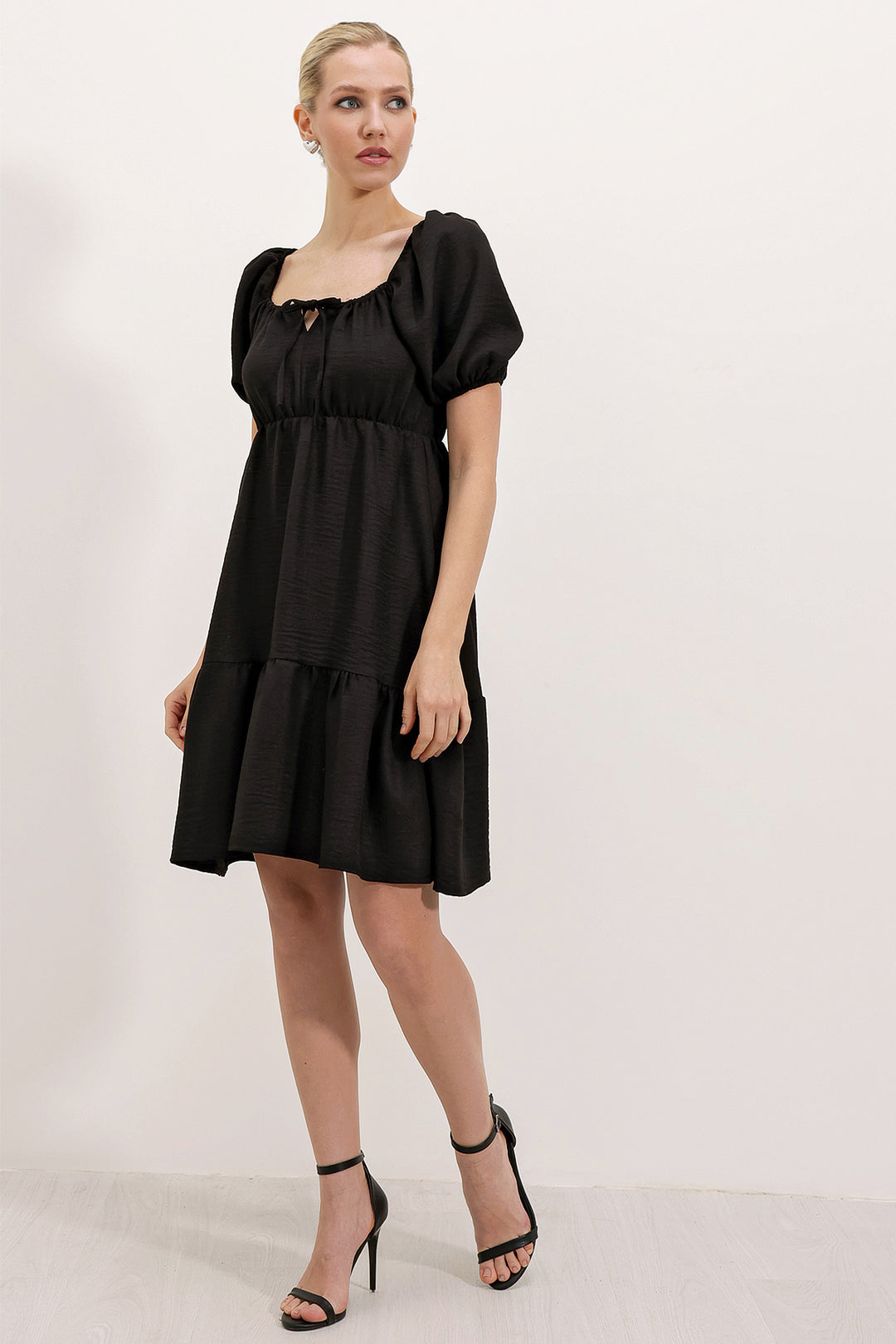 BGD Women Flound Poplin Dress - Black - Avondale