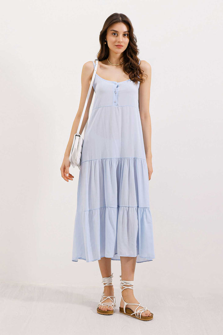 BGD Women Strappy Midi Dress - Blue - Avondale