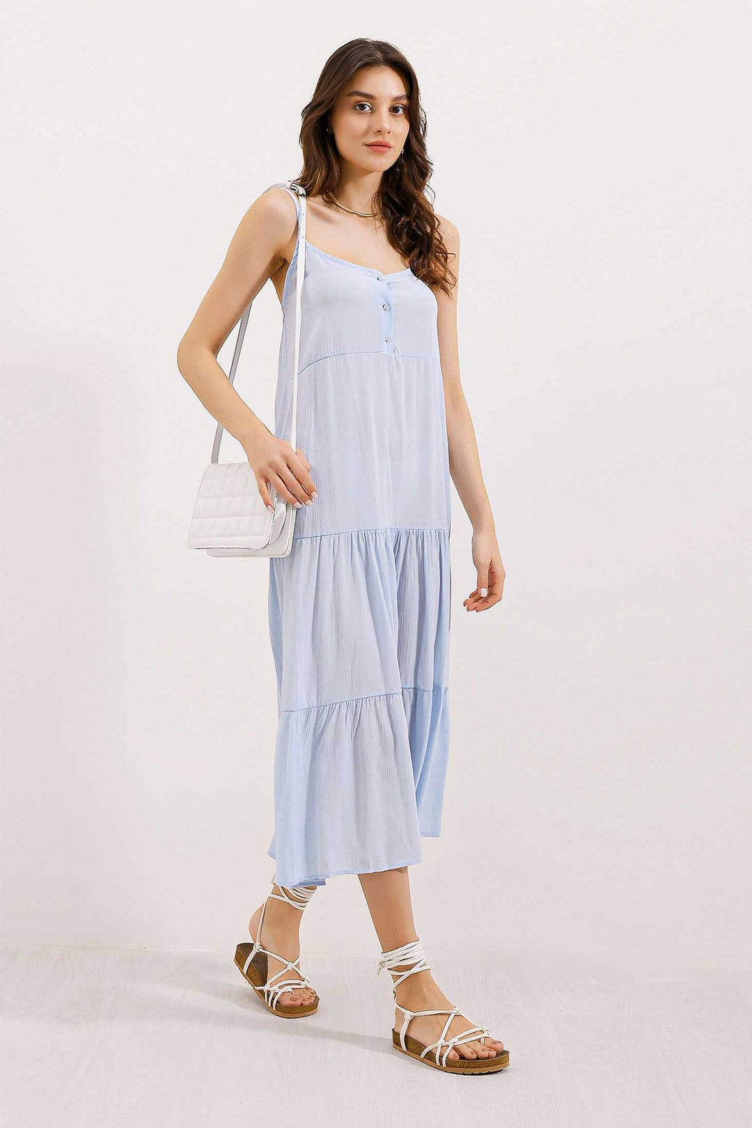 BGD Women Strappy Midi Dress - Blue - Avondale