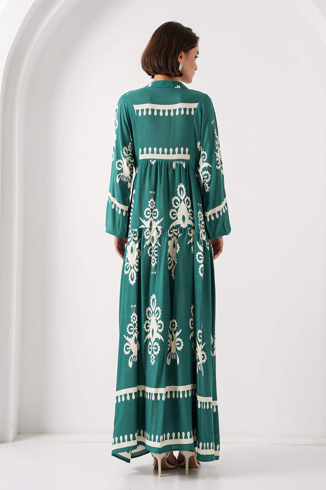 BGD Women Authentic Patterned Dress - A. Emerald Green - Avondale