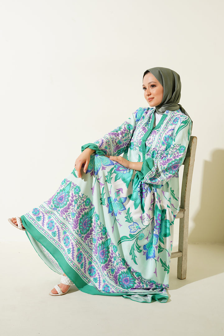 BGD Women Authentic Patterned Hijab Dress - D. Mint - Avondale