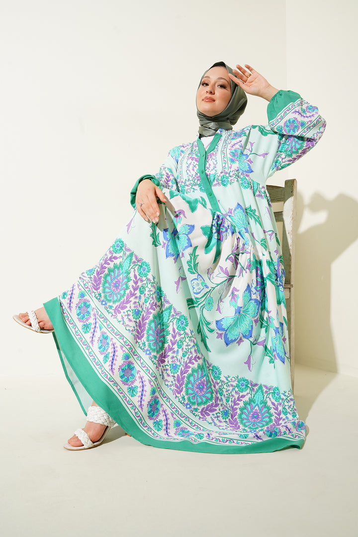 BGD Women Authentic Patterned Hijab Dress - D. Mint - Avondale