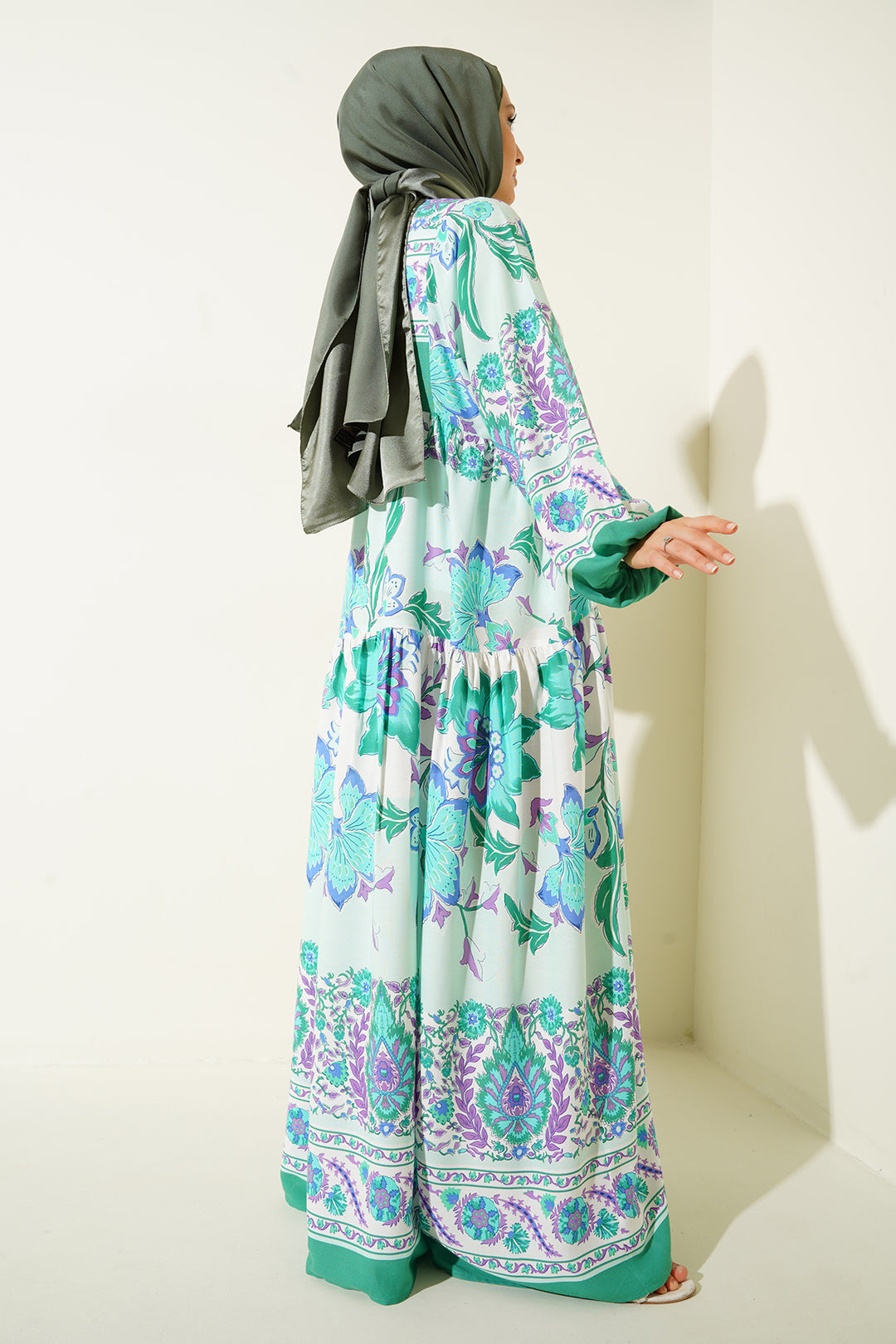 BGD Women Authentic Patterned Hijab Dress - D. Mint - Avondale