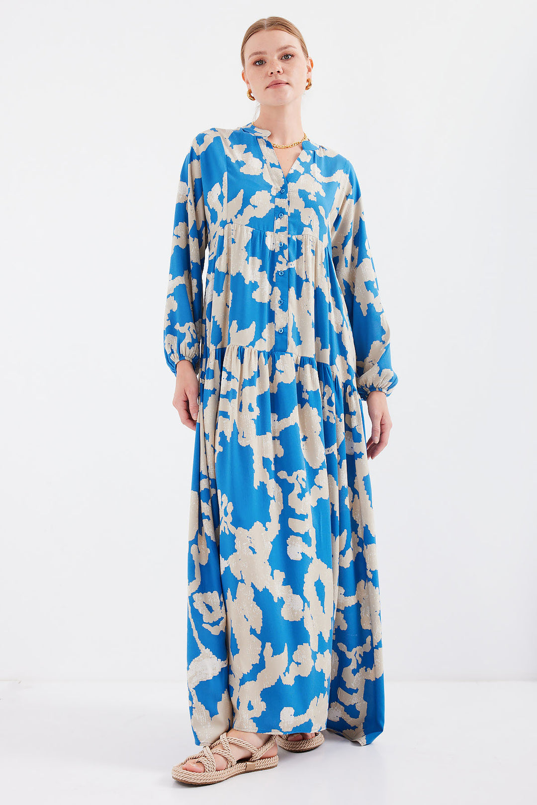 BGD Women Authentic Patterned Dress - E.Indigo - Avondale