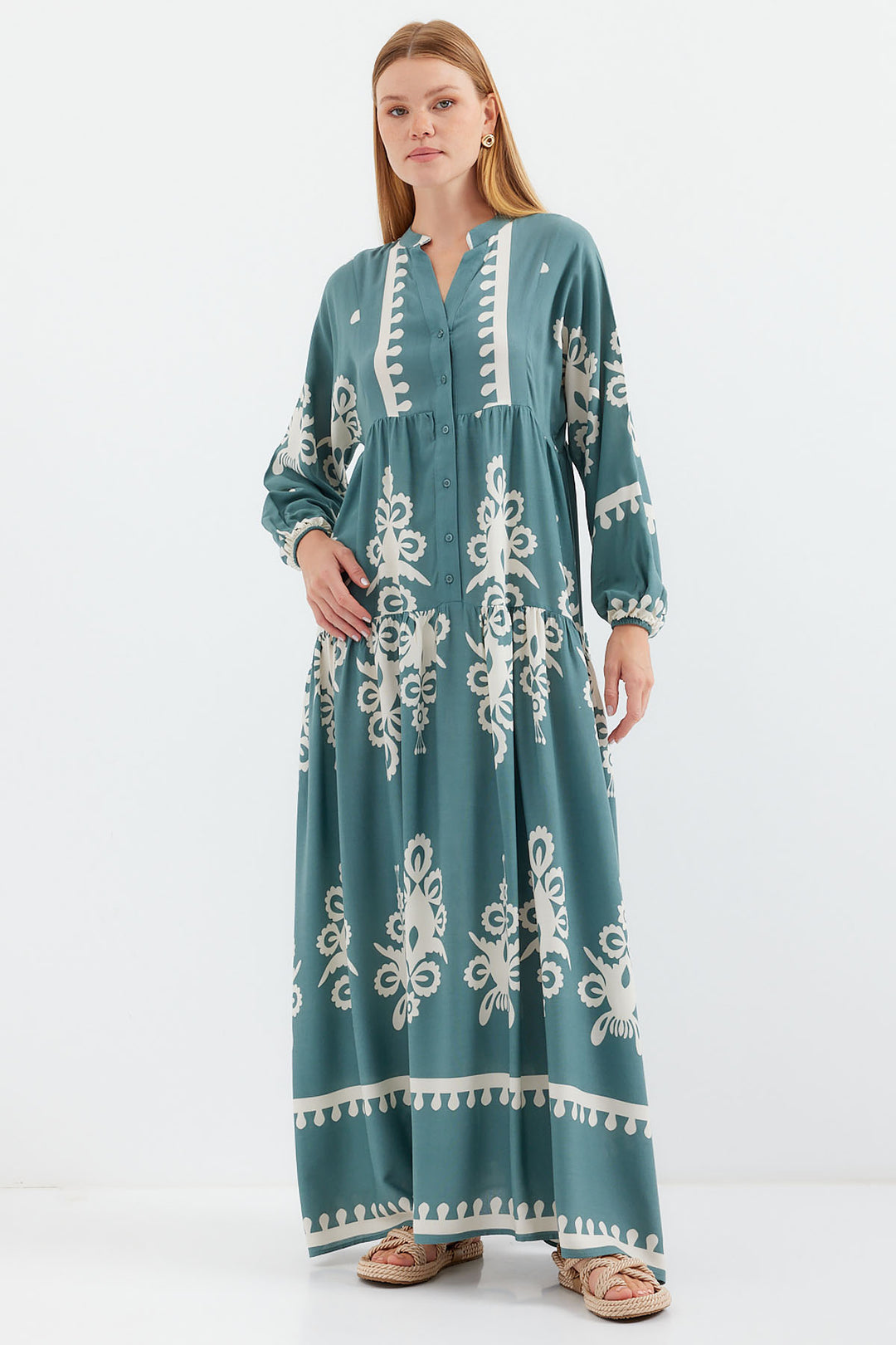 BGD Women Authentic Patterned Dress - F.Mint - Avondale