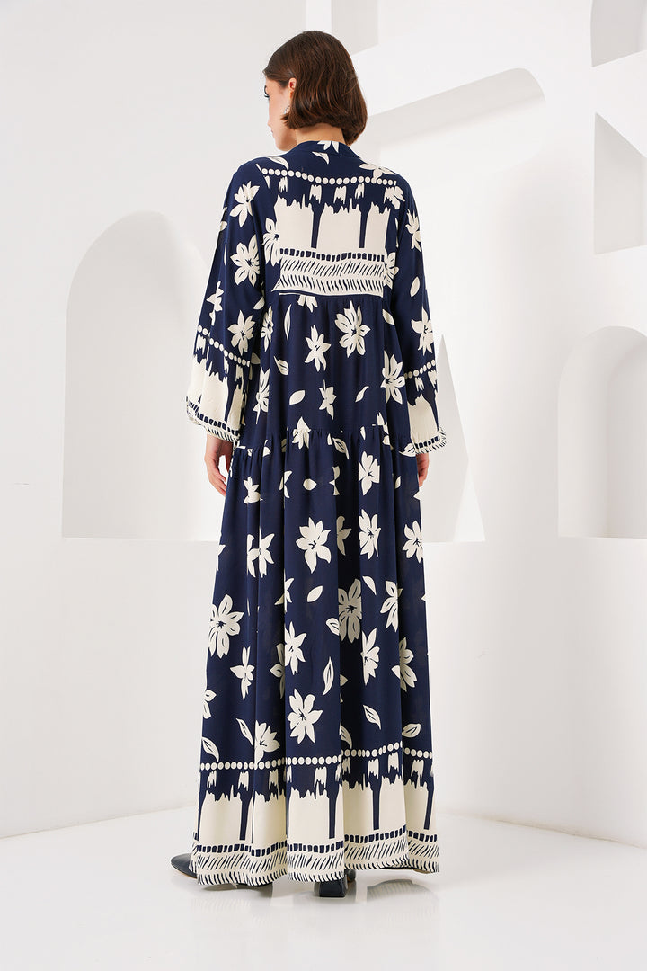 BGD Women Authentic Patterned Dress - L. Navy Blue - Avondale