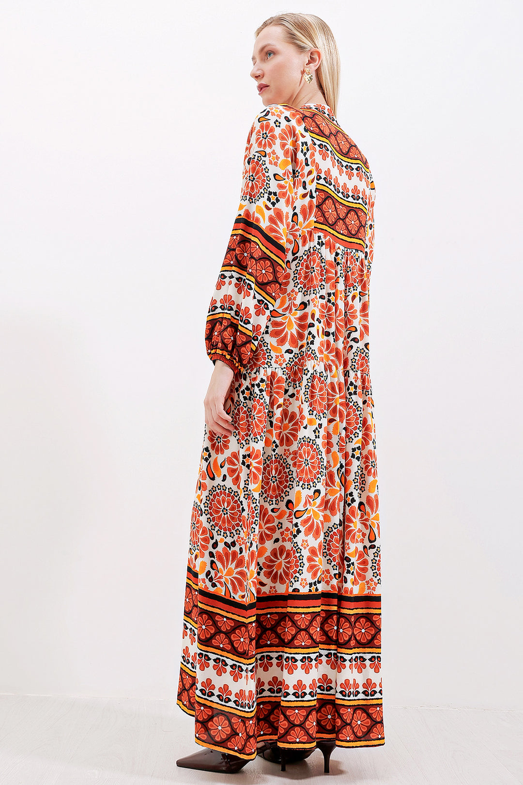 BGD Women Authentic Patterned Dress - M. Brown - Avondale