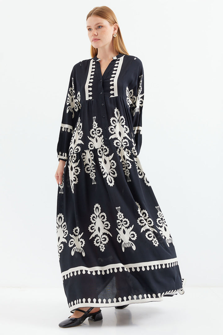 BGD Women Authentic Patterned Dress - Black - Avondale