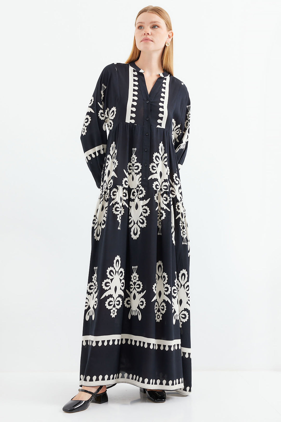 BGD Women Authentic Patterned Dress - Black - Avondale