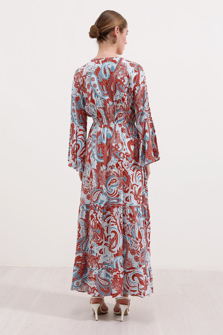 BGD Women Patterned Long Dress - Burgundy - Avondale