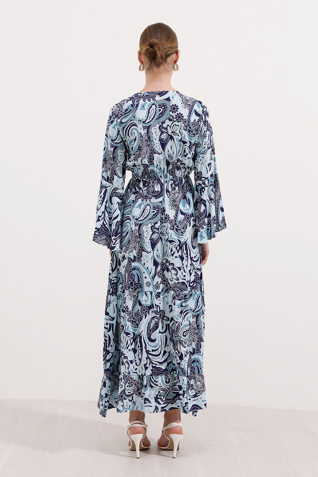 BGD Women Patterned Long Dress - Navy Blue - Avondale