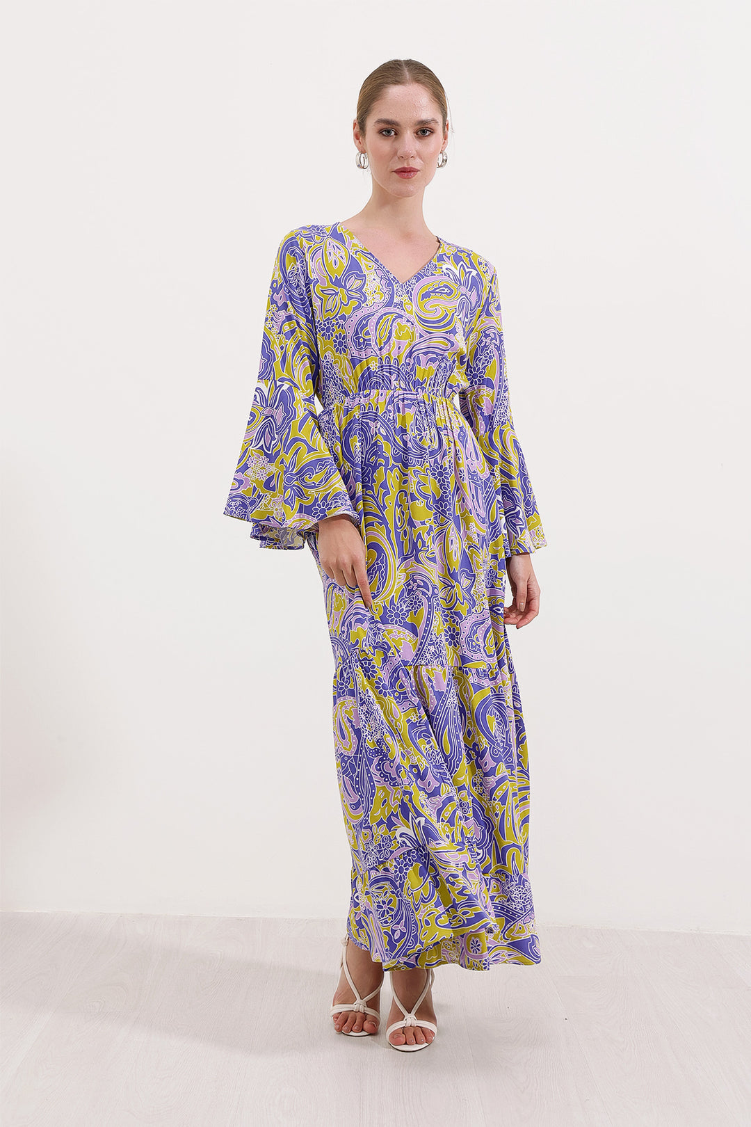 BGD Women Patterned Long Dress - Lilac - Avondale