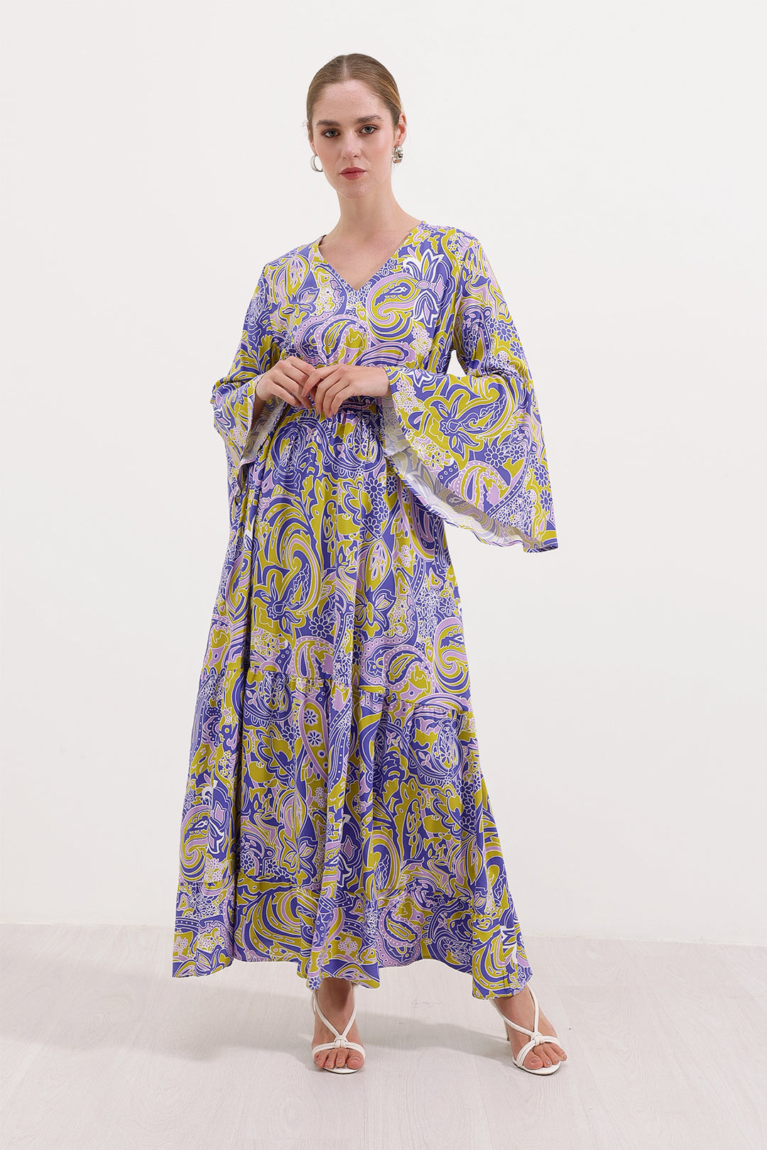 BGD Women Patterned Long Dress - Lilac - Avondale