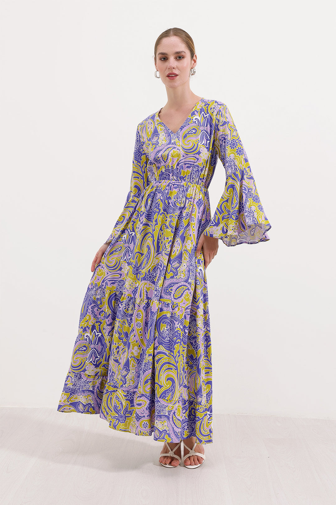 BGD Women Patterned Long Dress - Lilac - Avondale