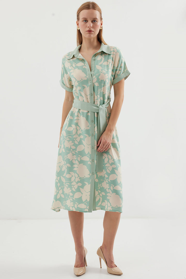 BGD Women Patterned Shirt Dress - Çağla - Avondale