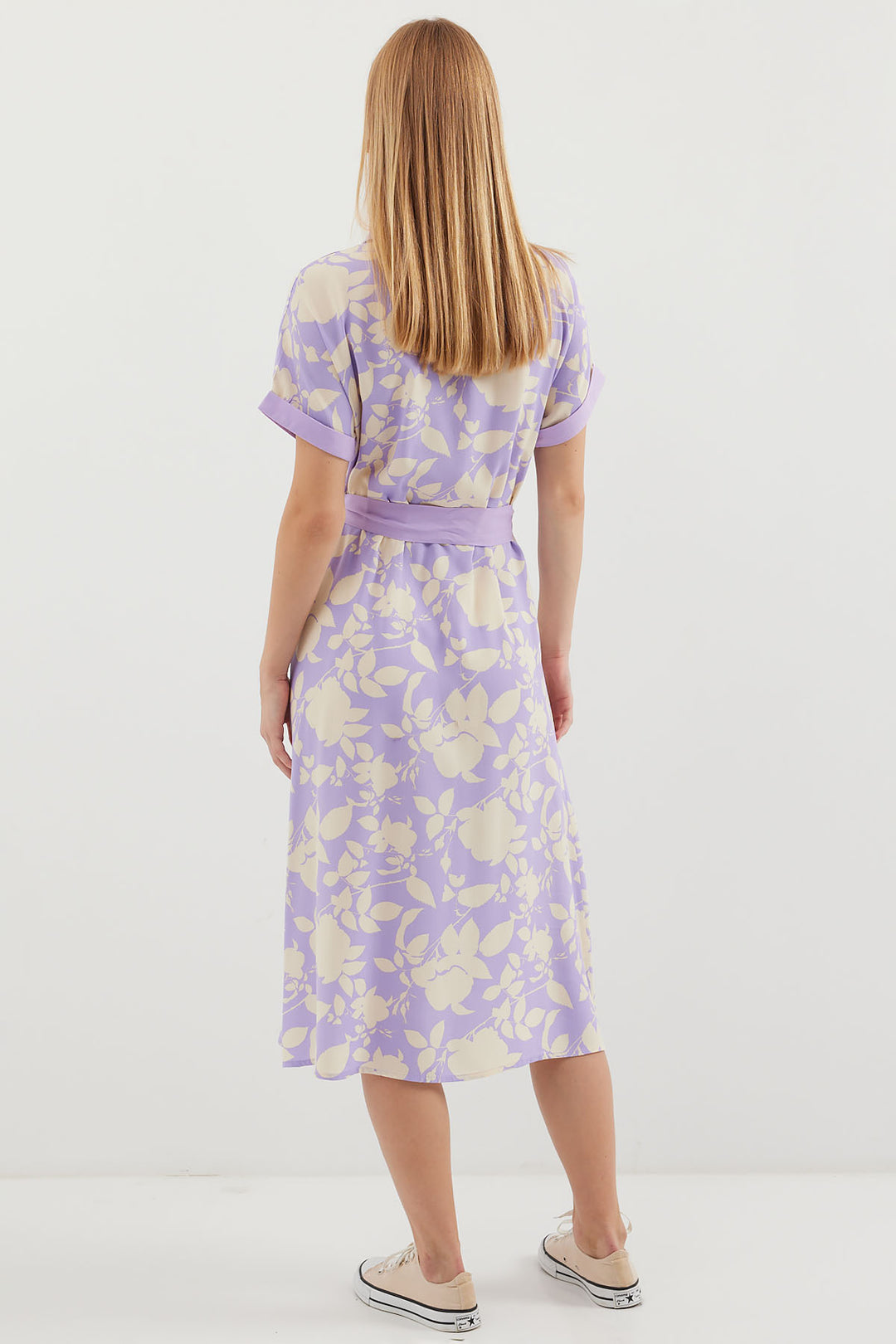 BGD Women Patterned Shirt Dress - Lilac - Avondale