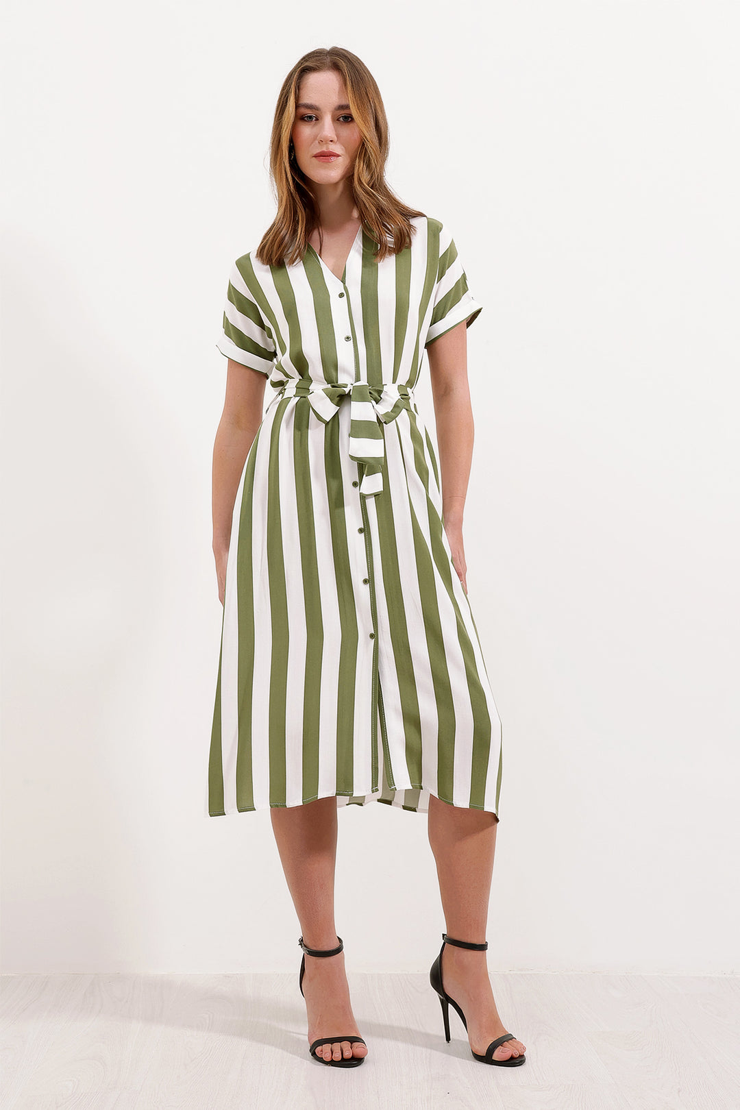 BGD Women Striped Shirt Dress - Çağla - Avondale