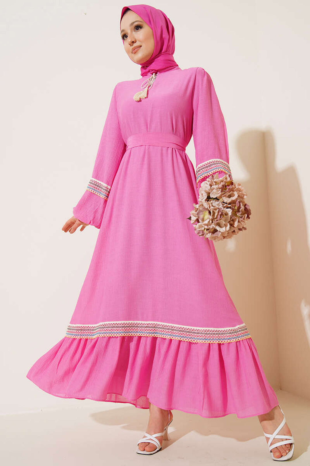 BGD Women Long Hijab Dress - Pink - Avondale