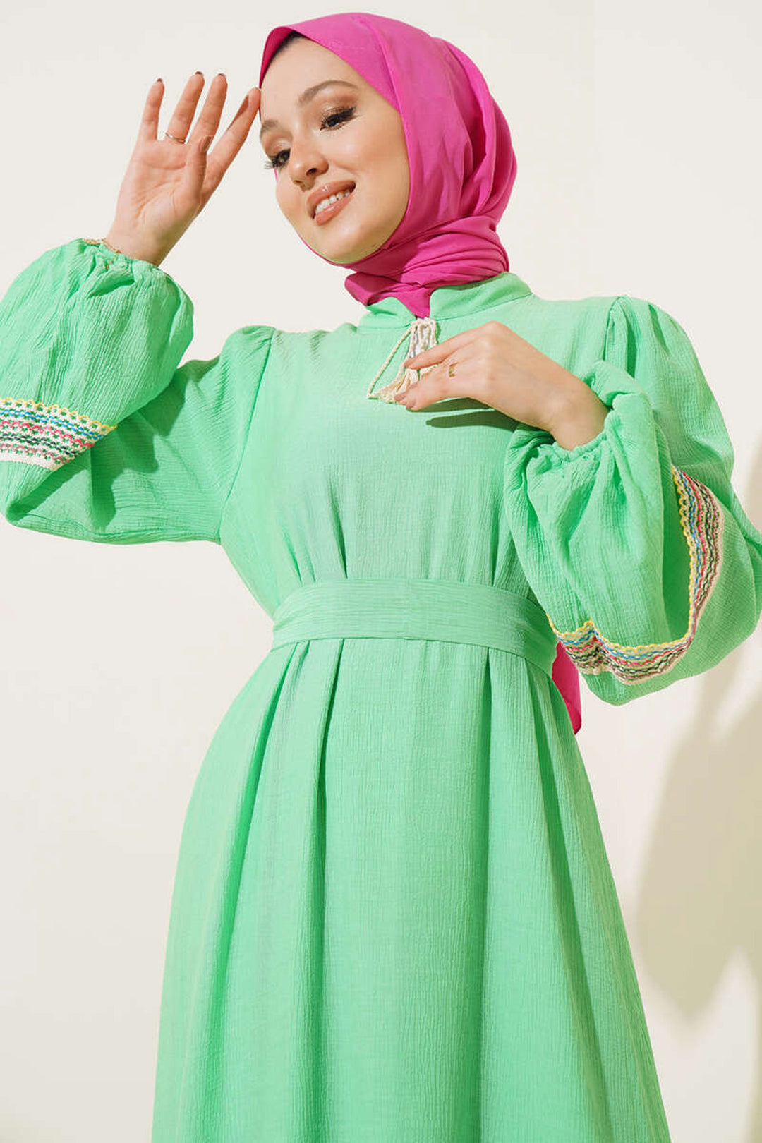 BGD Women Long Hijab Dress - Green - Avondale