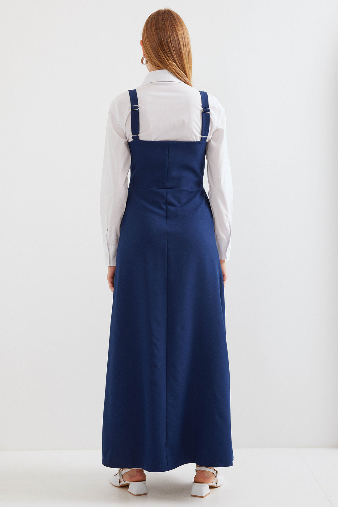 BGD Women Long Overall Dress - Navy Blue - Avondale