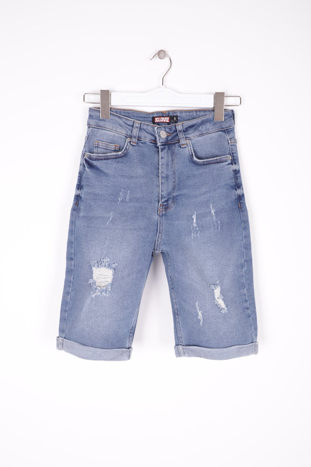 XLJ Denim Short with Double Folded Bottom Ending Mixed - Gahanna