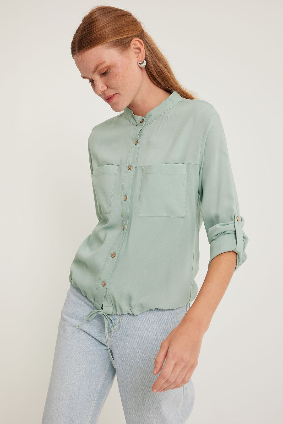 BGD Women Woman Çağla Front Lace-Up Shirt 3619 - Avondale