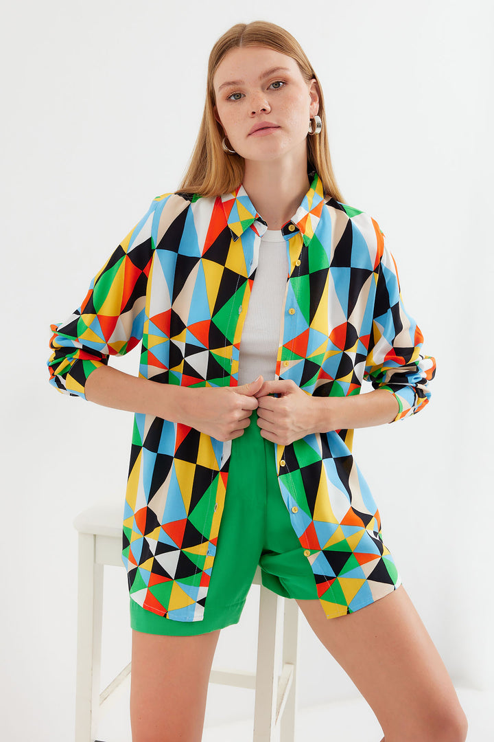 BGD Women Graphic Patterned Shirt - Multi-colored - Avondale