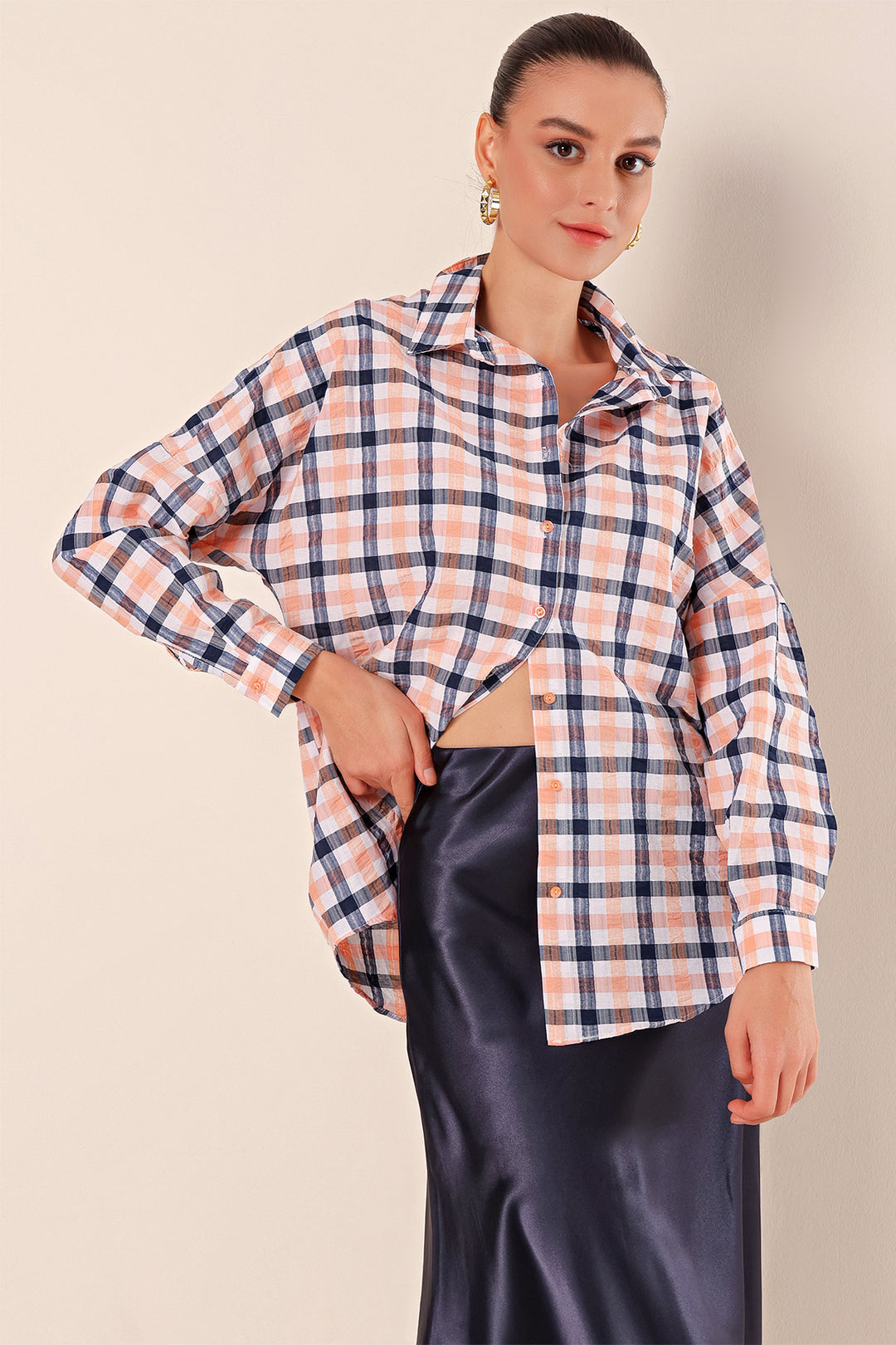 BGD Women Oversize Long Basic Shirt - A.Powder - Avondale