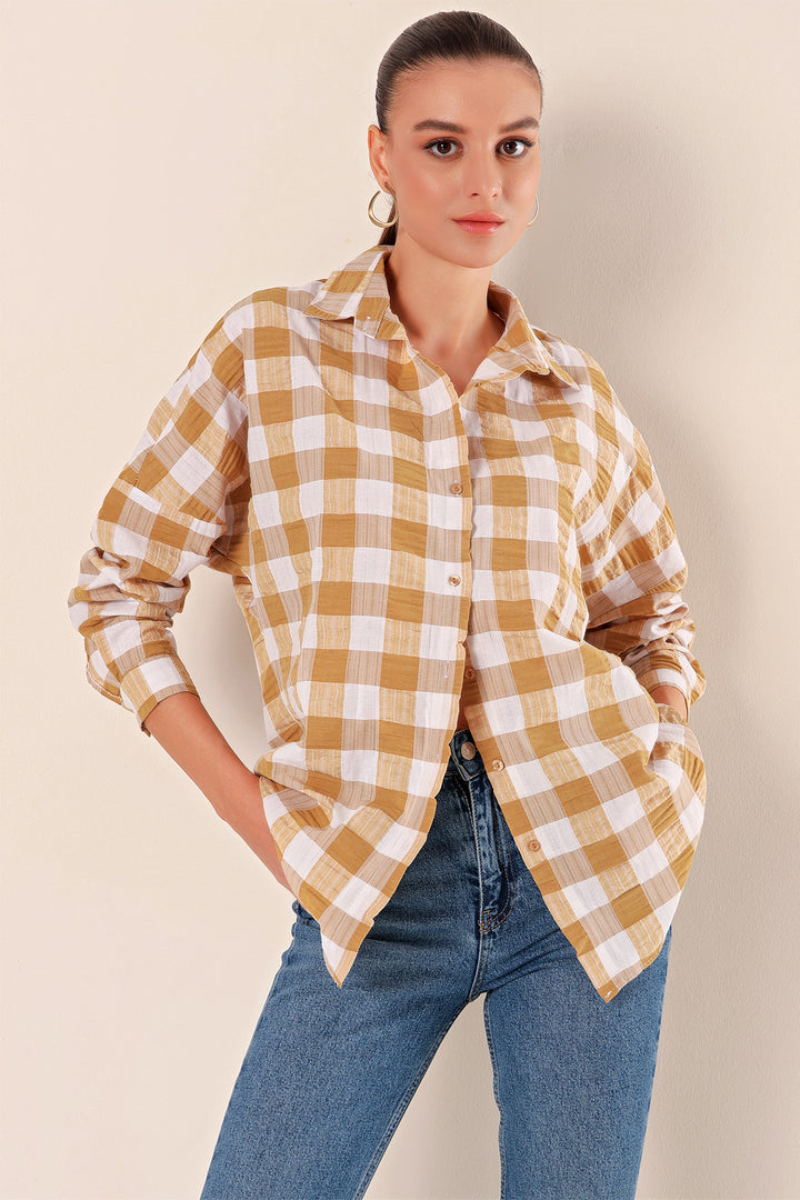 BGD Women Oversize Long Basic Shirt - Mink - Avondale