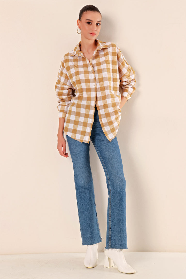 BGD Women Oversize Long Basic Shirt - Mink - Avondale