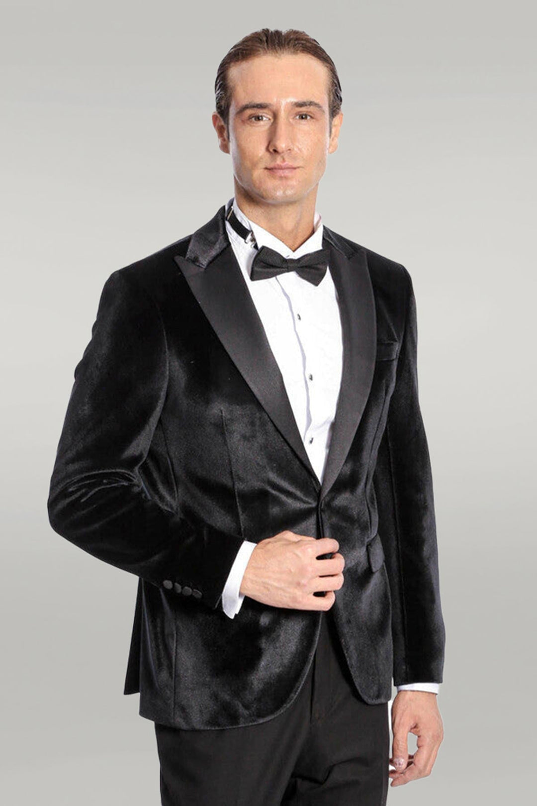 WSS Velvet Slim Fit Black Men Tuxedo Jacket  - Singen