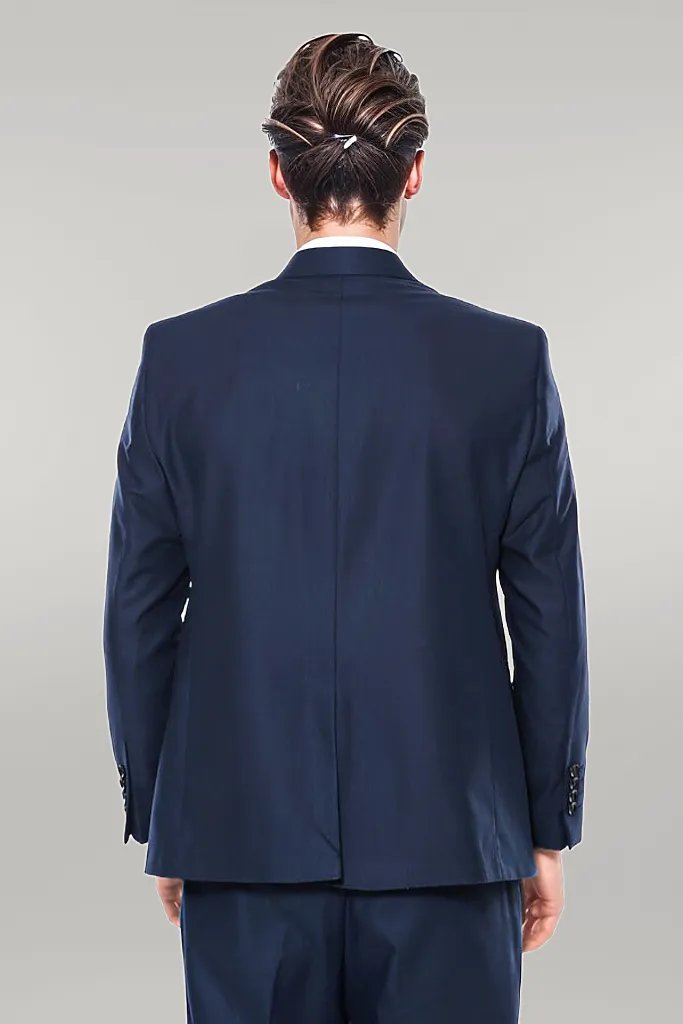 WSS 4 Drop Navy Blue Polyviscose Suit  - Singen