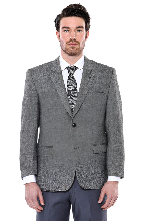 WSS 4 Drop Regular Cut Wool Grey Men Blazer  - Singen