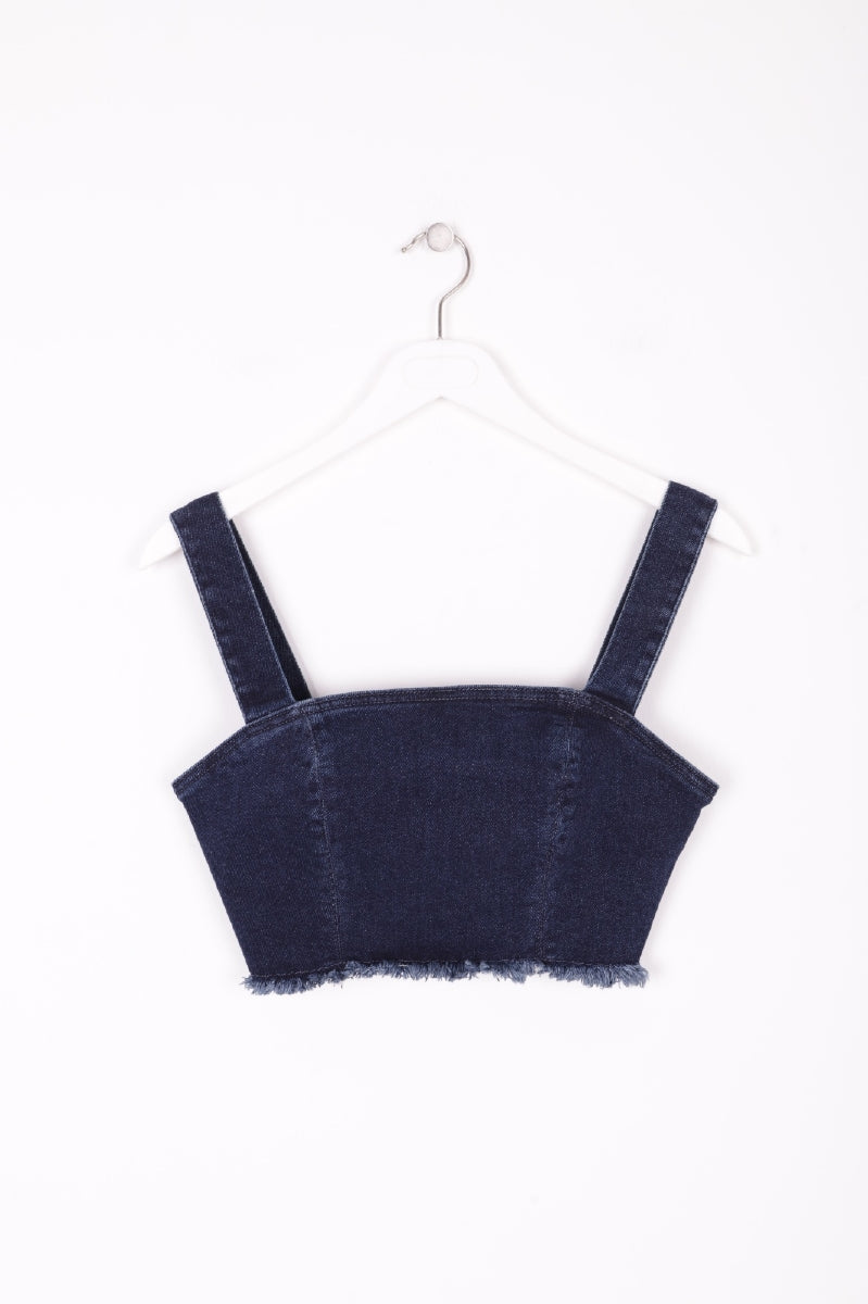 XLJ Denim Bustier with Fringes Mixed - Bergheim