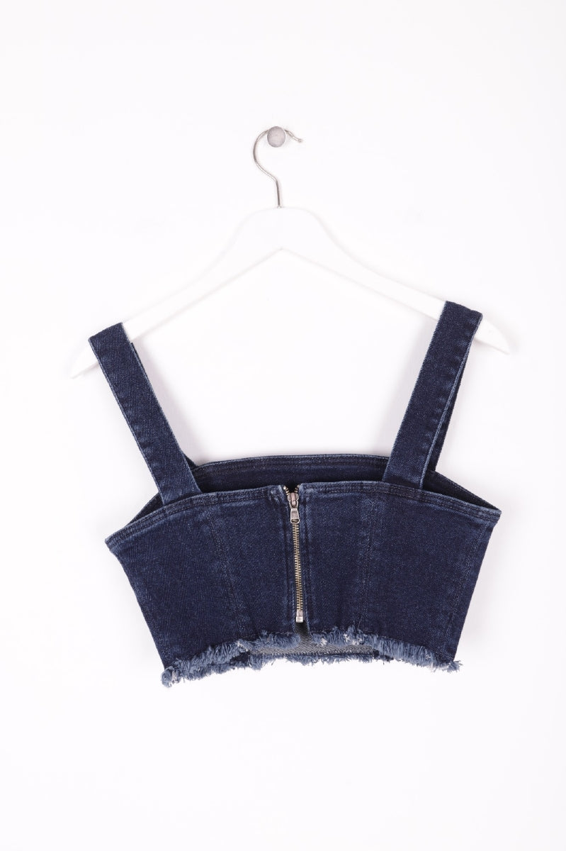 XLJ Denim Bustier with Fringes Mixed - Bergheim