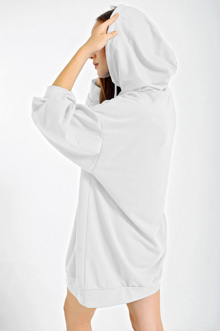 BGD Women Oversized Sweat Dress - White - Avondale