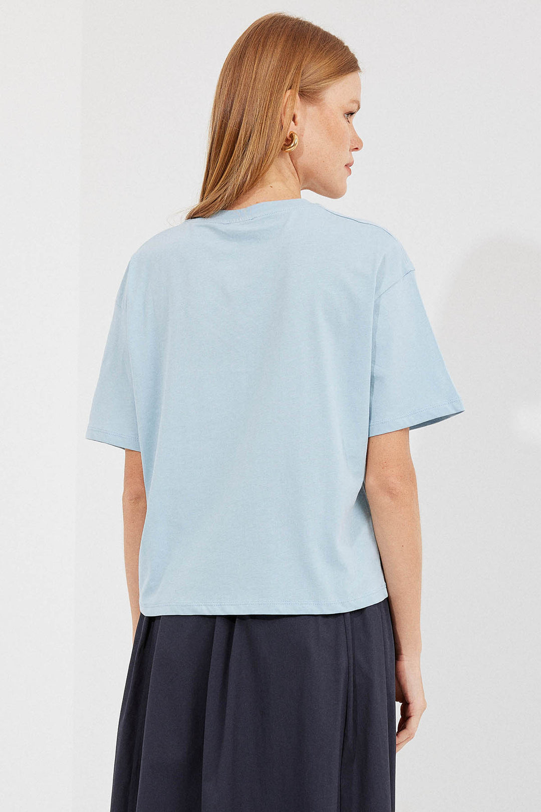 BGD Women Printed Basic T-shirt - Blue - Avondale