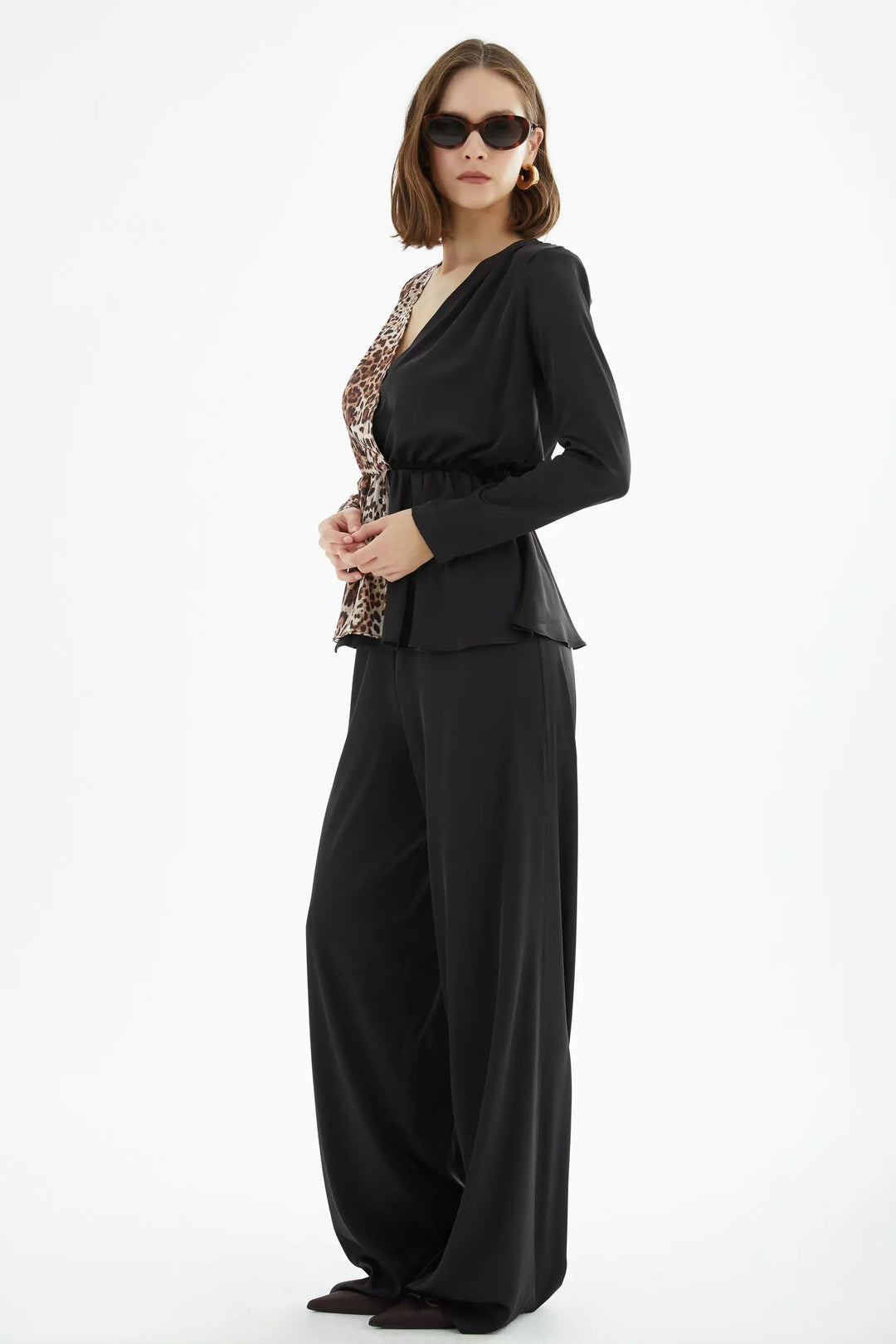 FRV Printed satin long sleeve maxi set - Lakewood