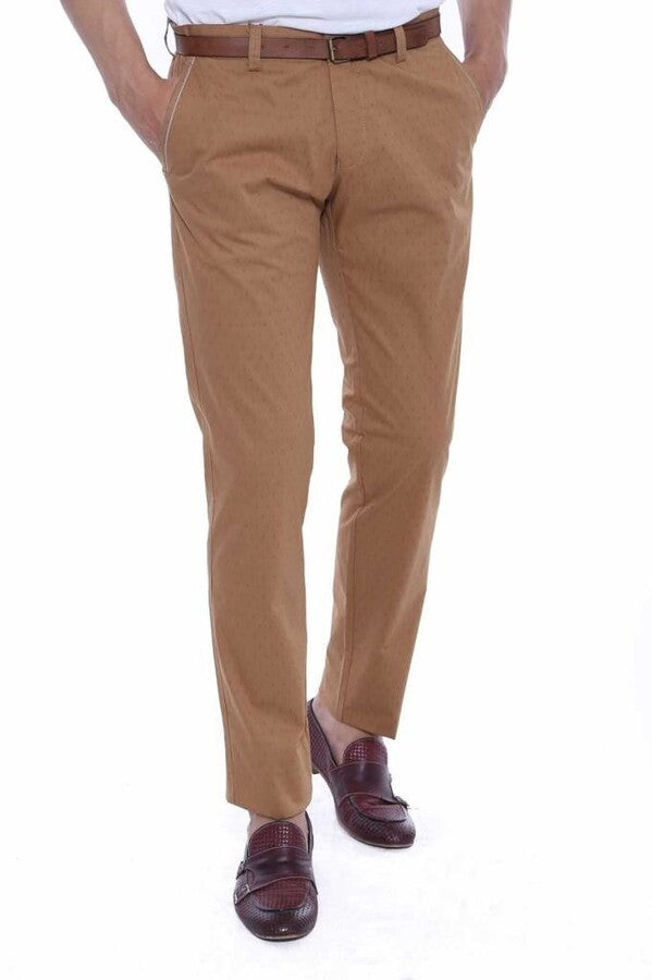 WSS 5 Pockets Light Brown Men Pants  - Singen