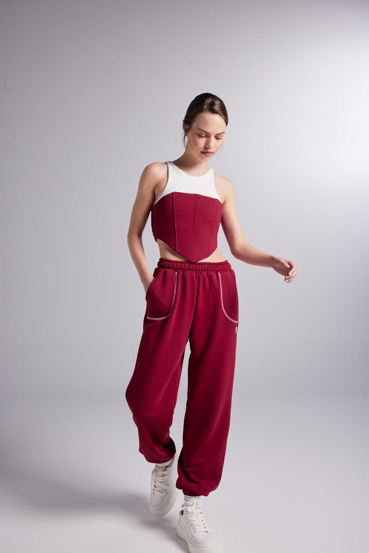 HLLY Women Rhode Sweatpants قيعان بورجوندي - Bel Air South