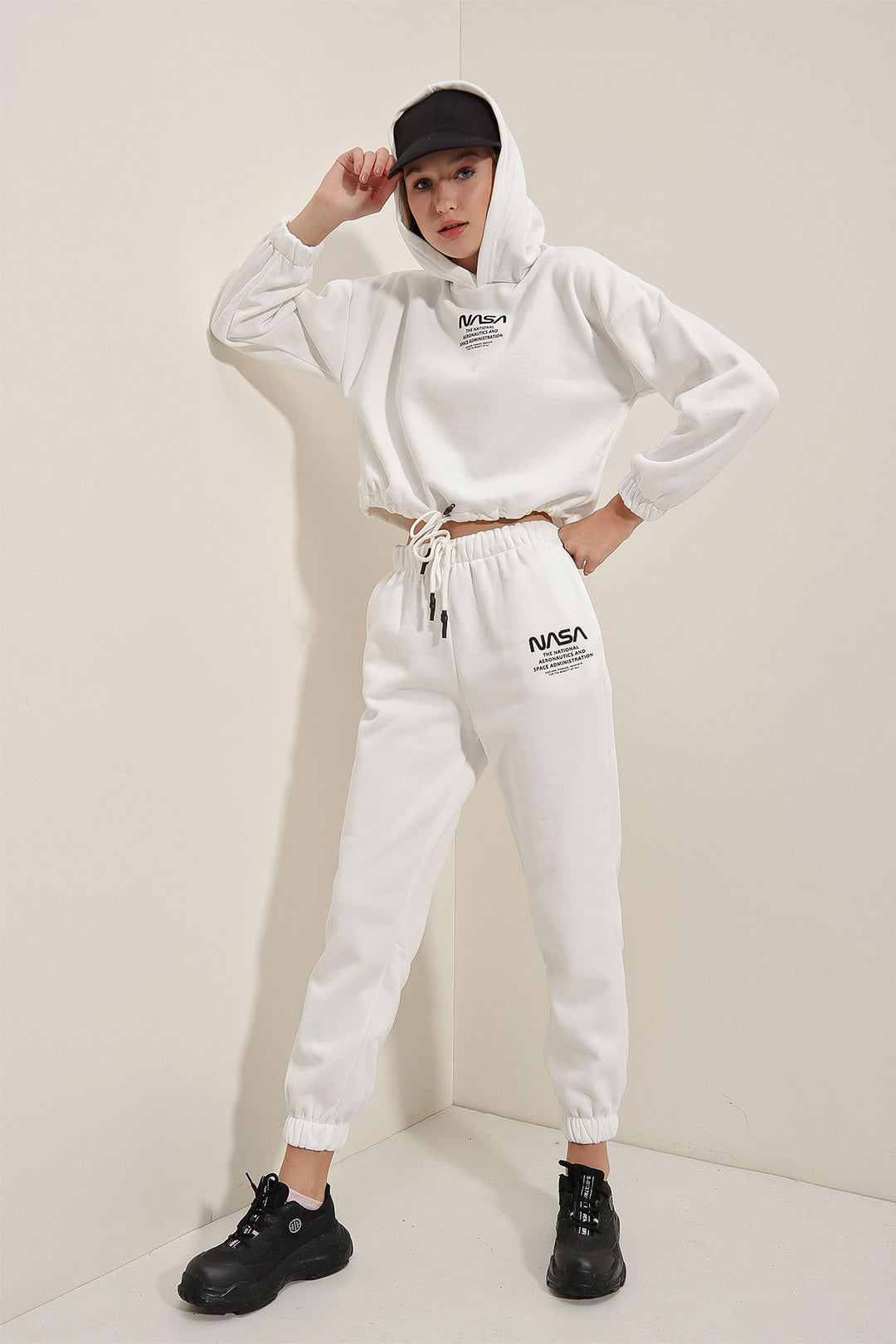 BGD Women NASA Printed Tracksuit - White - Avondale