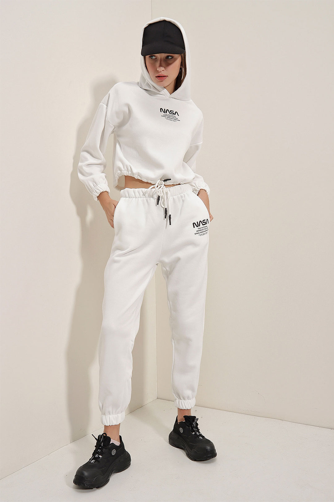 BGD Women NASA Printed Tracksuit - White - Avondale