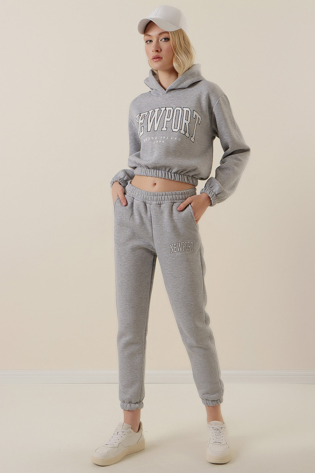 BGD Women Printed Tracksuit Set - Grey - Avondale