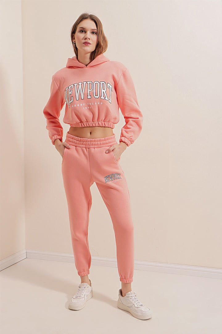 BGD Women Printed Tracksuit Set - Pink - Avondale