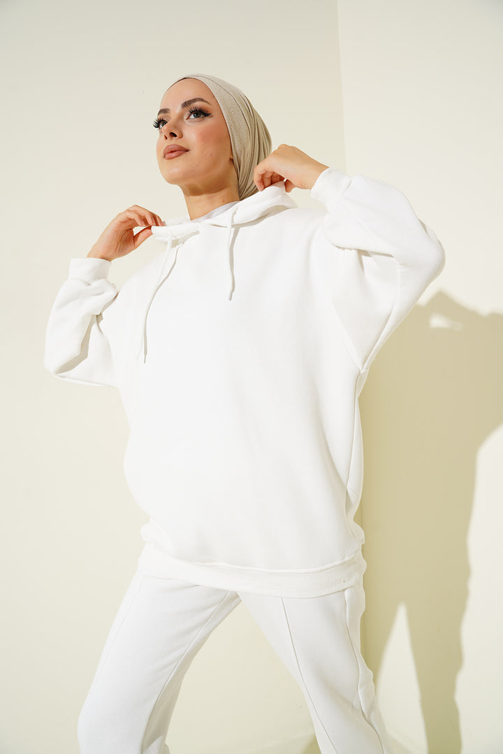 BGD Women Oversized Tracksuit - White - Avondale