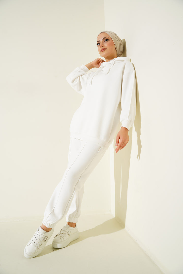 BGD Women Oversized Tracksuit - White - Avondale